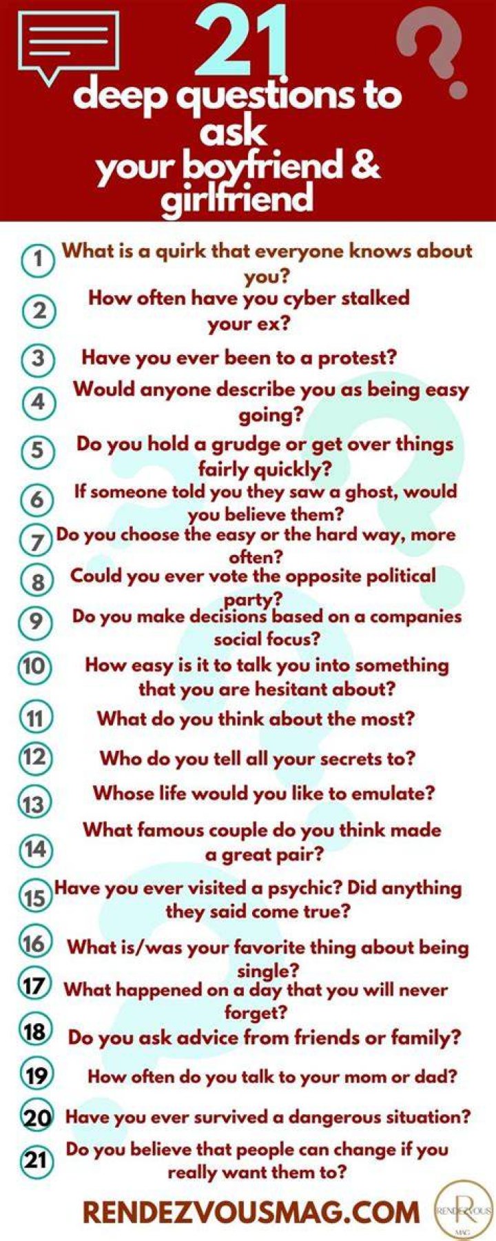 21 deep questions to ask your boyfriend & girlfriend infographic