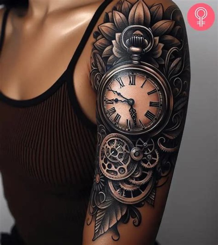 34 Superb Pocket Watch Tattoo Designs TattooBlend