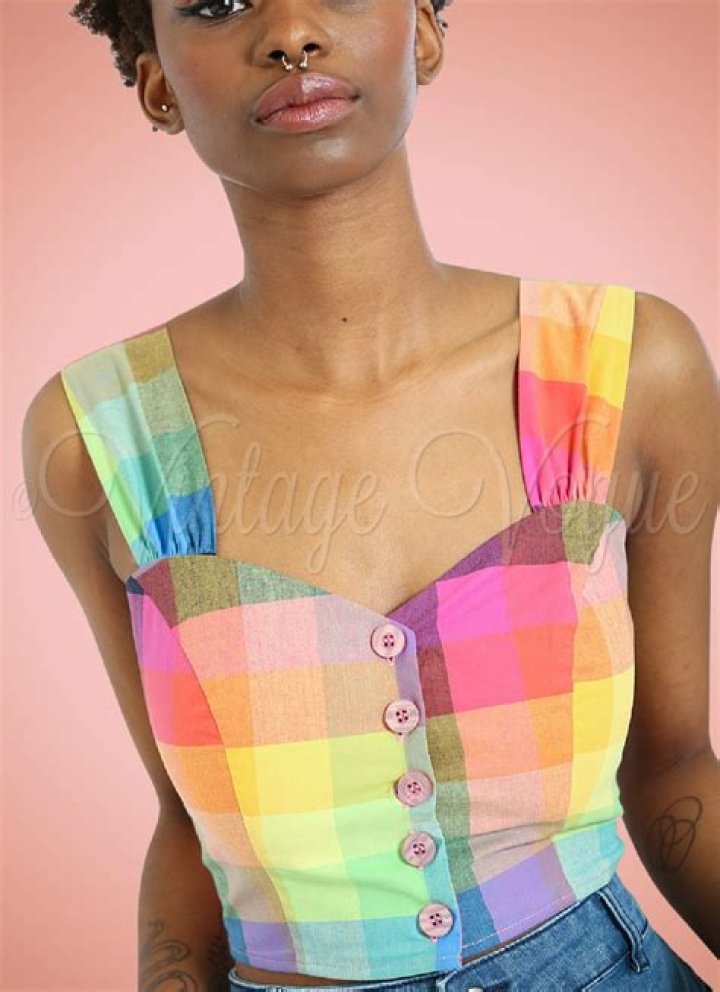 60s vintage printed crop top Pop Sick Vintage