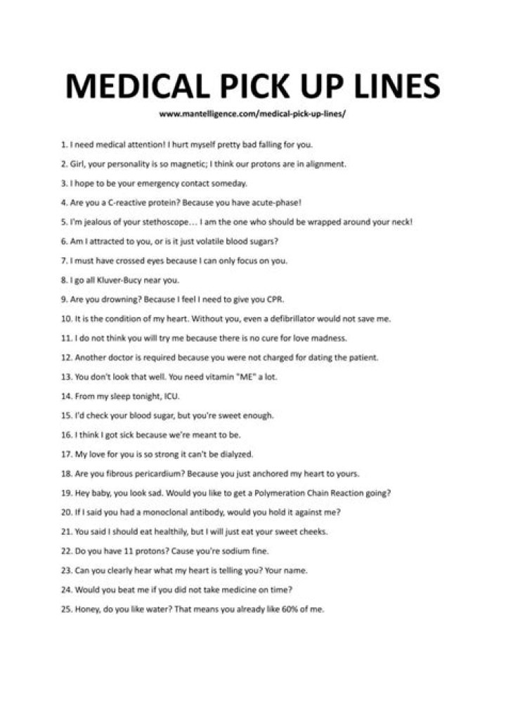 87+ Medical Pick Up Lines And Rizz