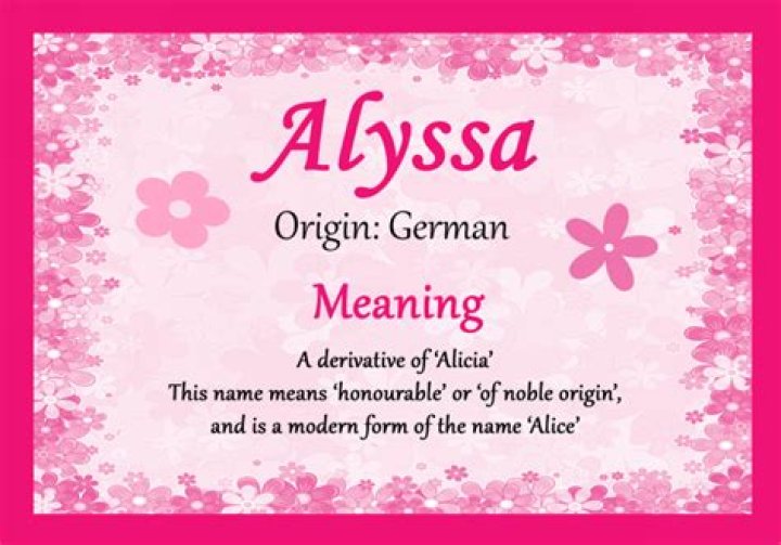 Alyssa Personalised Name Meaning Jumbo The Card Zoo