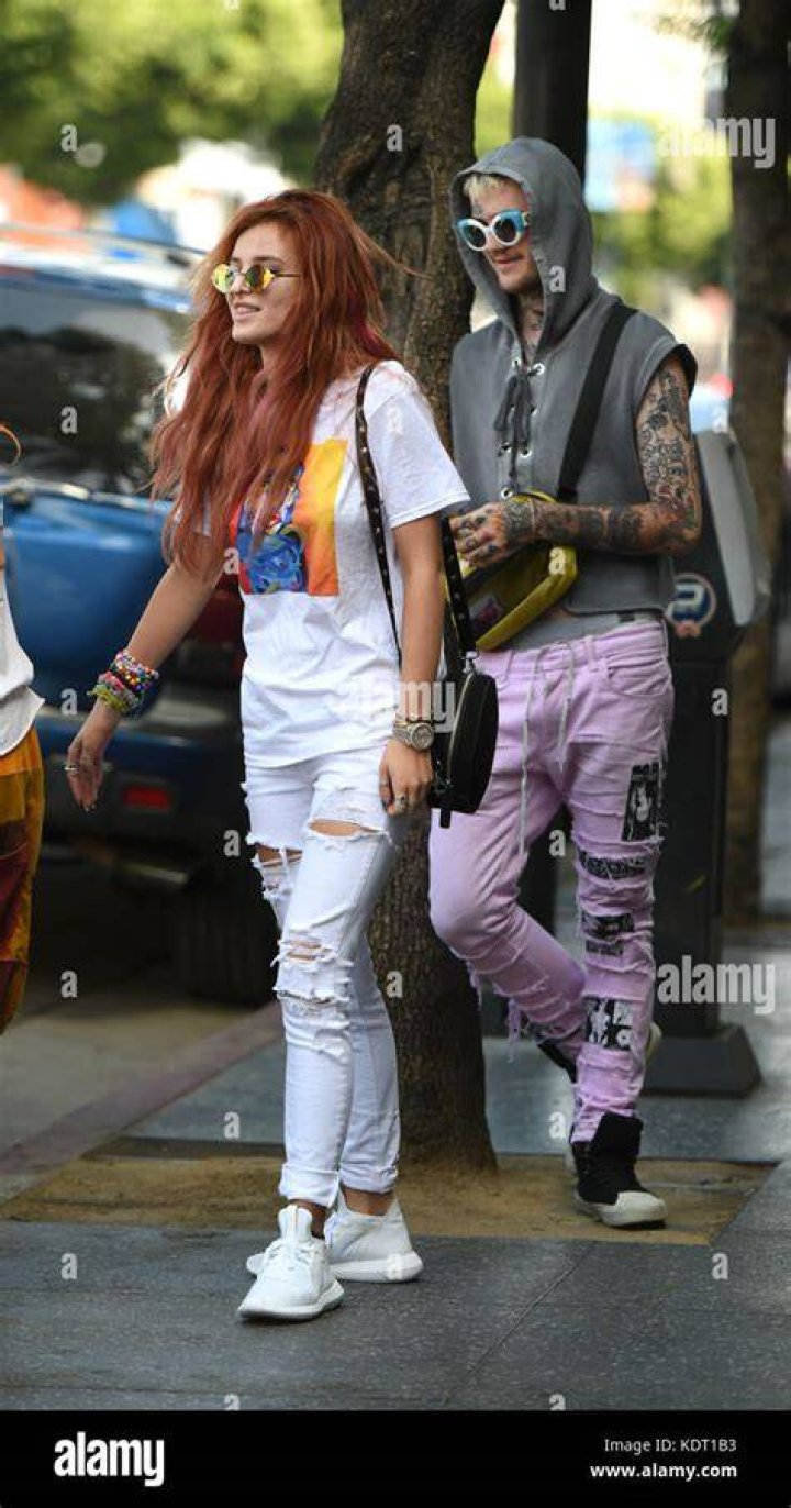 Bella Thorne meets Lil Peep to do some shopping in Hollywood Stock