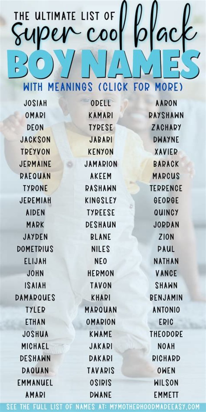 Black Boy Names Common and Cool Names for Your Baby Boys ESLBUZZ