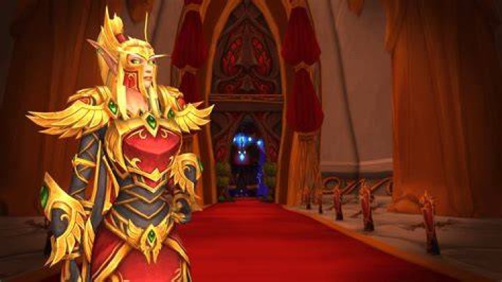 Blood Elf standing on the landing character creation screen in Shadowlands