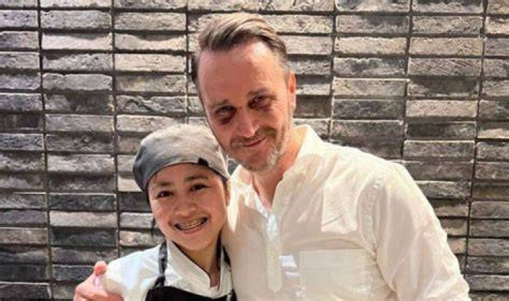 Celeb Chef James Atherton poses with two black eyes after defending