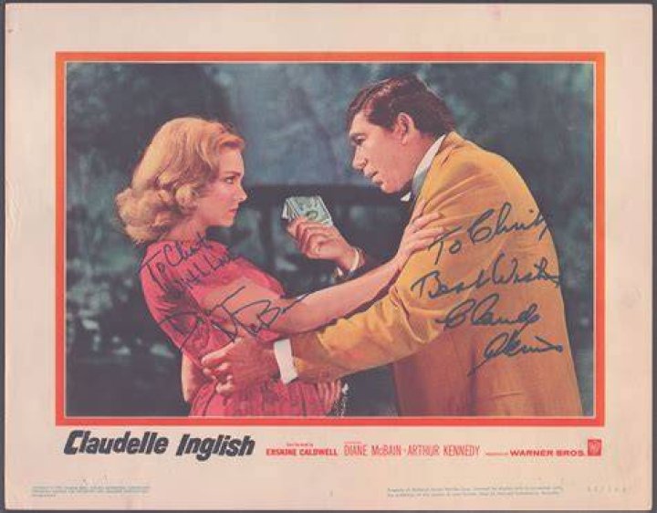 Claudelle Inglish Movie Cast Inscribed Lobby Card Signed cosigned by