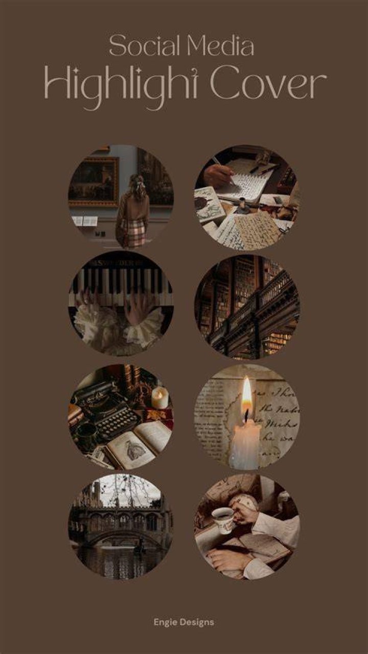 Dark academia themed social channels, symbols available on request