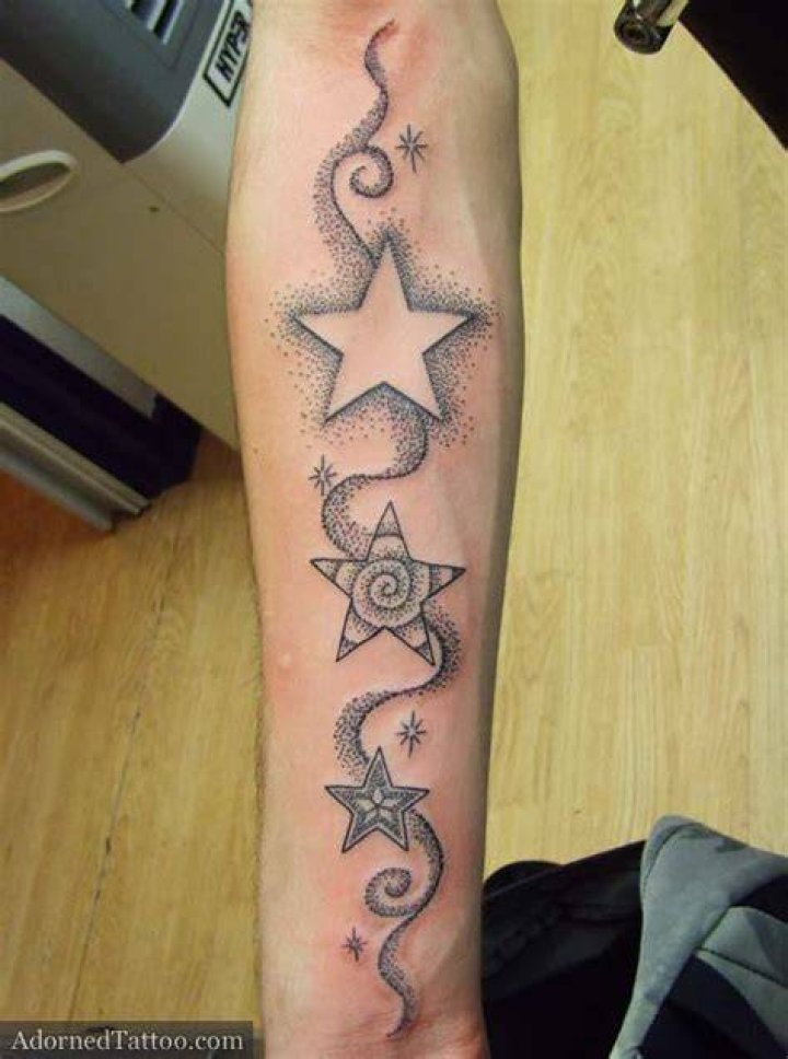 Dotwork Stars Forearm Tattoo Adorned Tattoo