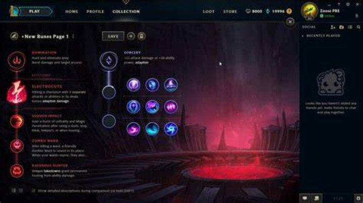 Example LoL rune page for Zeri with Conqueror keystone