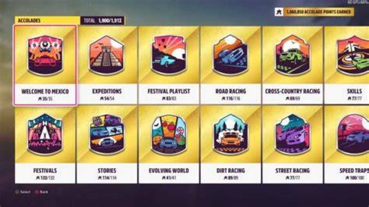 forza horizon 5 accolades page