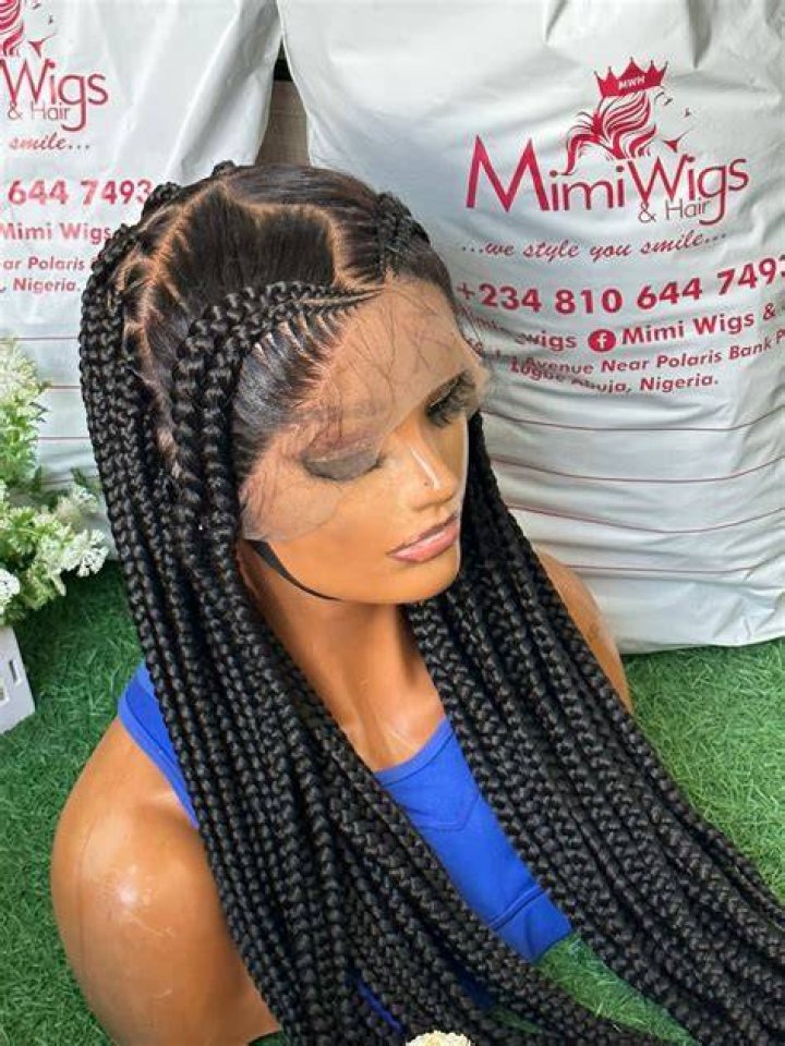 Front brush back knotless braids (Human Hair) Mimi Wigs and Hair
