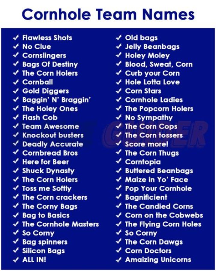 funny corn hole team names list Cornhole team names, Cornhole, Team names
