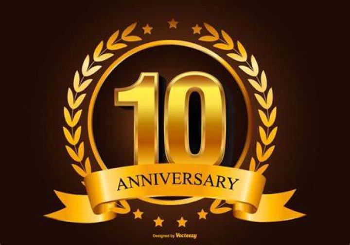 Golden 10th Anniversary Illustration Download Free Vector Art, Stock