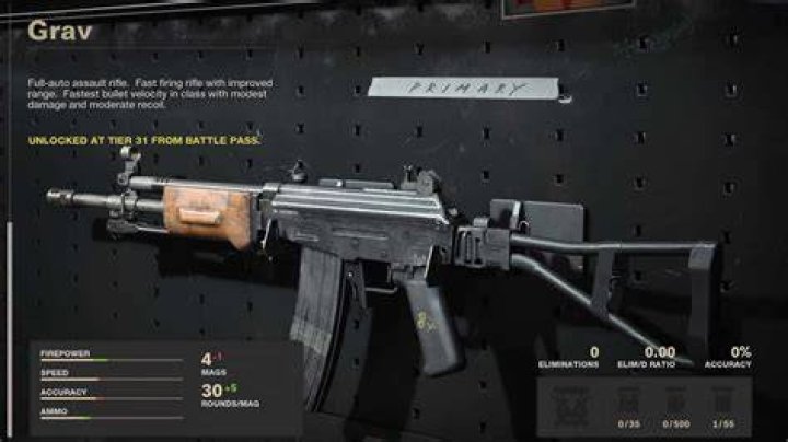 Grav loadout screen