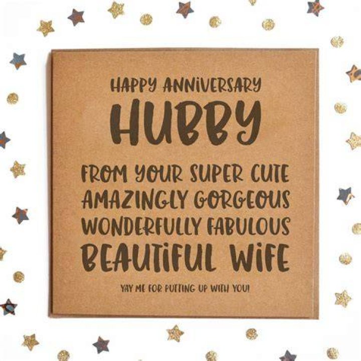 Happy Anniversary Hubby Square Card By Lady K Designs