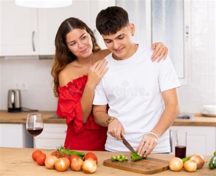 happy family. young husband and wife. Cute cartoon characters isolated