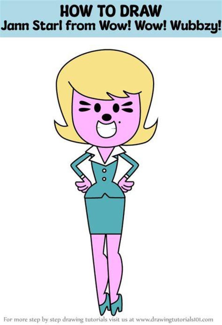 How to Draw Jann Starl from Wow! Wow! Wubbzy! (Wow! Wow! Wubbzy!) Step