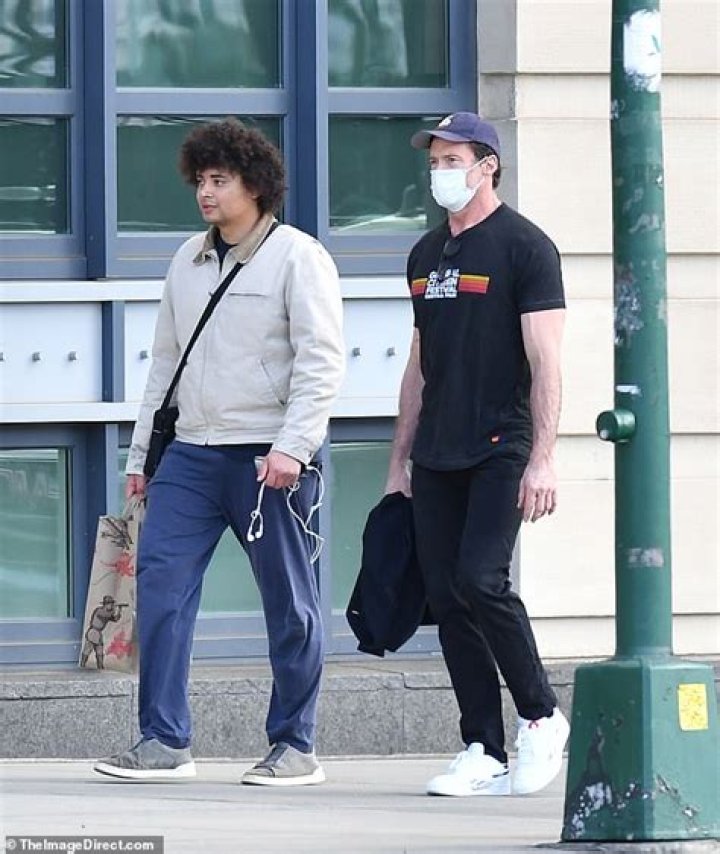 Hugh Jackman spotted with his very grown up son Oscar in New York