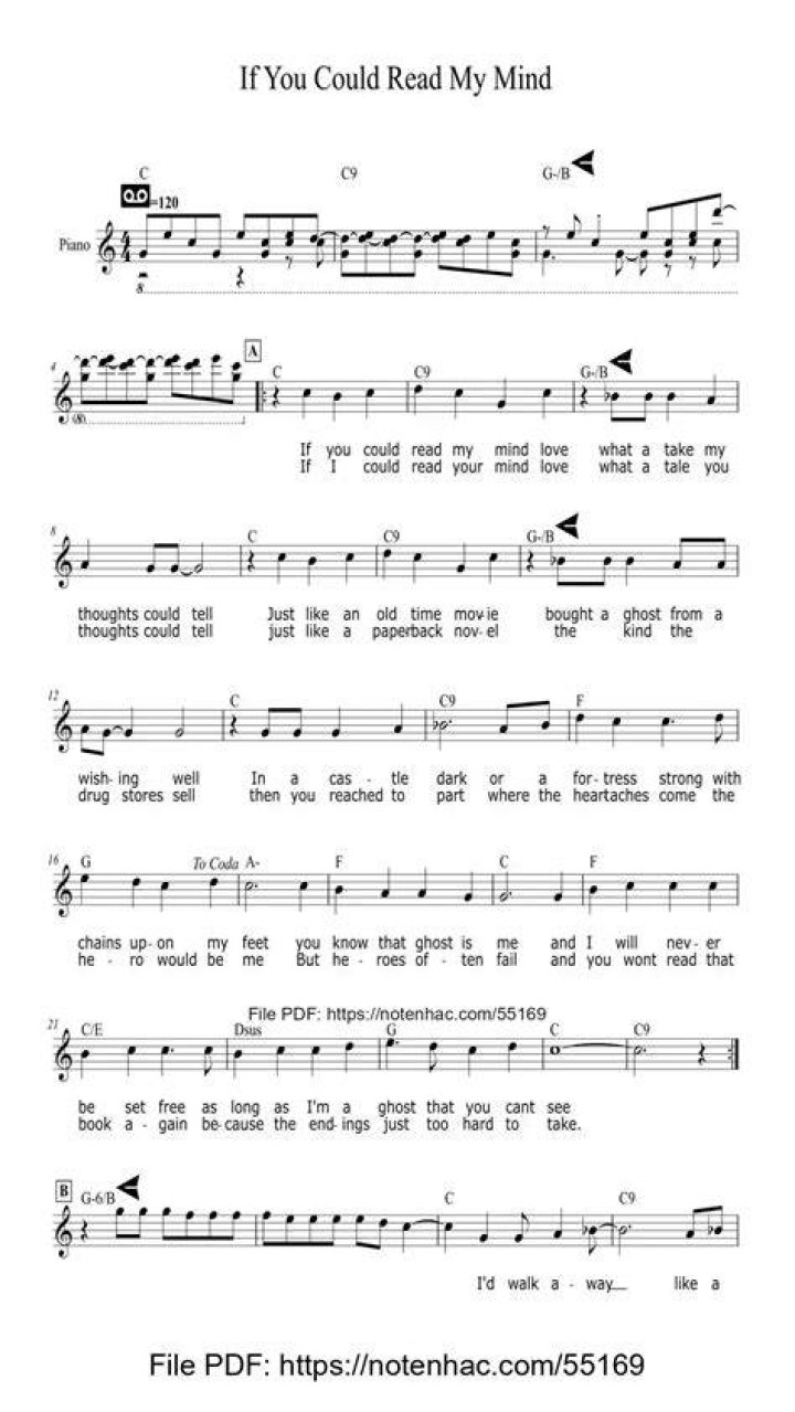 If You Could Read My Mind, by Gordon Lightfoot, lyrics and chords