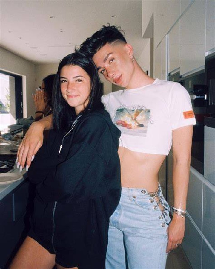 James Charles poses with Charli D'Amelio.