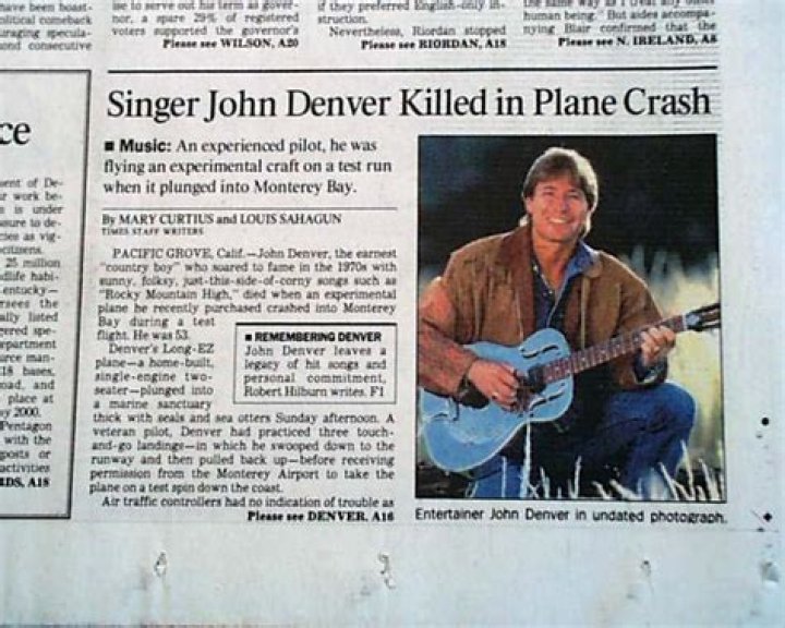 John Denver Was Killed Due to a Deadly Design Flaw In His Experimental