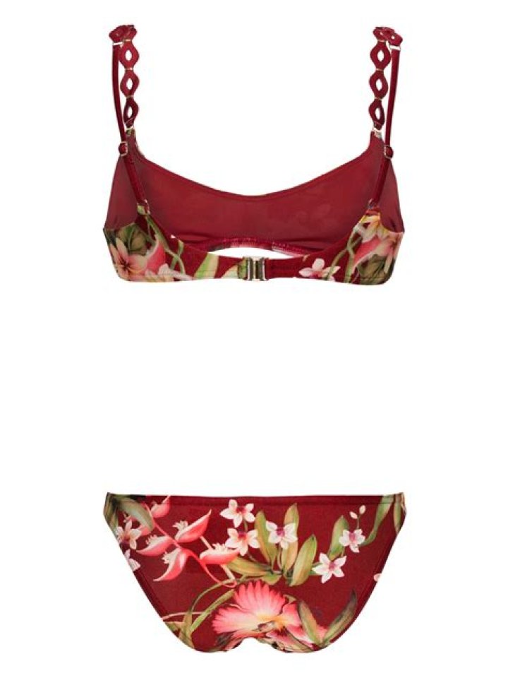Lexi Diamond Trim Bikini Red Palm Online Zimmermann