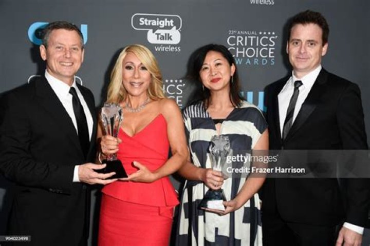 Lori Greiner and Clay Newbill on the Emmy red carpet before winning for