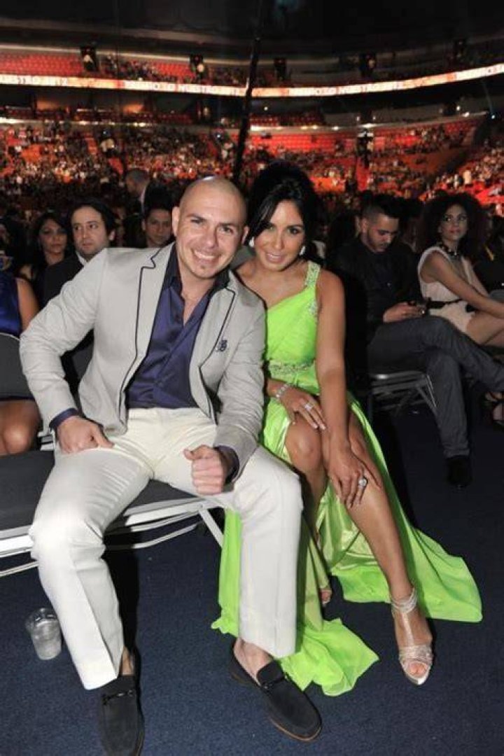 Madai (singer) and Pitbull (rapper) at Premio Lo Nuestro 2012 Pitbull