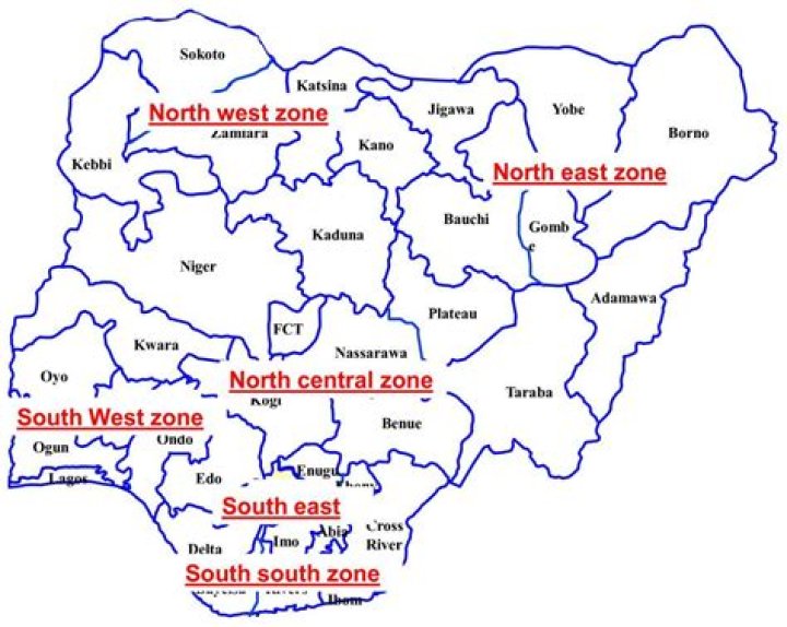 Map of nigeria with 36 states and capitals Map of nigeria showing the