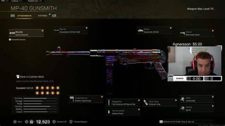 MP40 Warzone preview screen