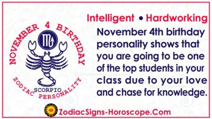 November 4 Zodiac Birthday Horoscope Personality