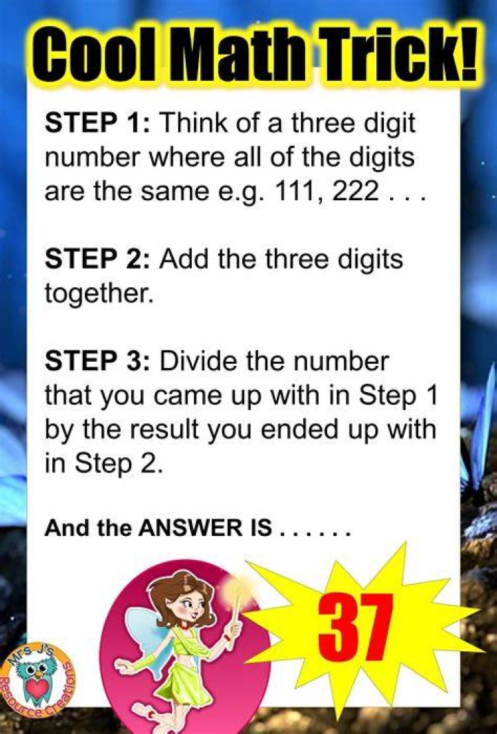 number trick kids Google Search Cool math tricks, Math tricks, Math