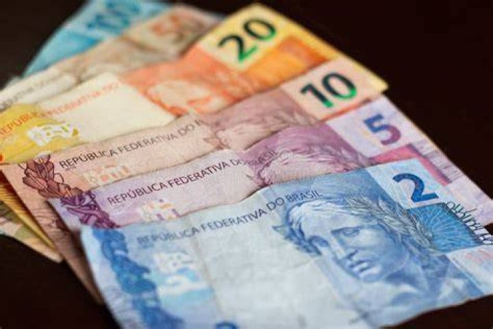 Official Money from Brazil. Brazilian Real Banknotes Stock Image