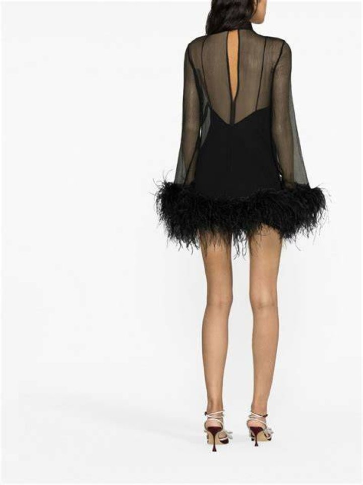 Ostrich Feather Gina Mini Dress