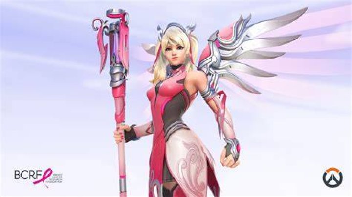 overwatch pink mercy breast cancer awareness skin