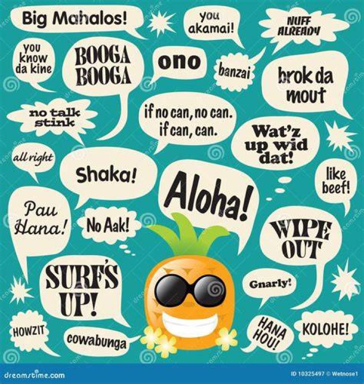 Phrases in Comic Bubbles (Hawaiian Pineapple) Stock Vector