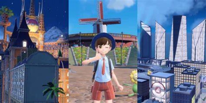 Pokemon Scarlet & Violet town plaza star screenshot.