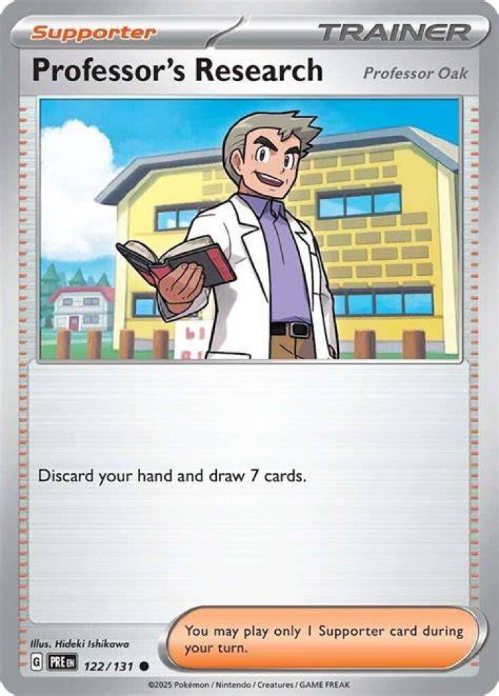 Professor Oak Pokemon Professor stamped card, Pikachu Play! Pokemon stamped card and Charizard set stamped ad STAFF stamped Pokemon TCG cards.