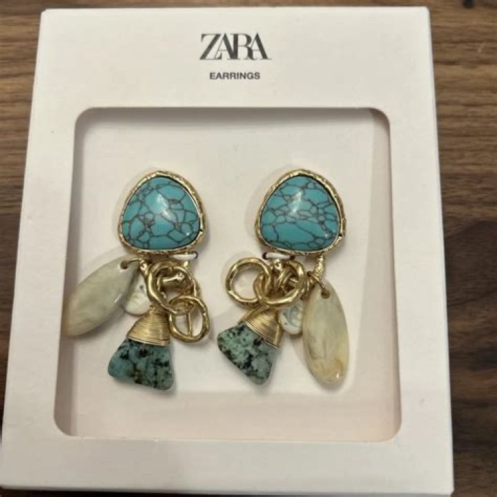 RESIN EARRINGS Silver ZARA Turkey