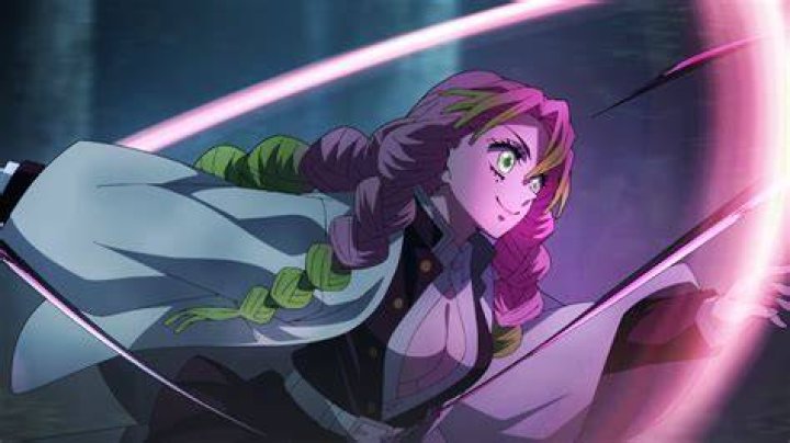 Screenshot of Mitsuri Kanroji in Demon Slayer anime.