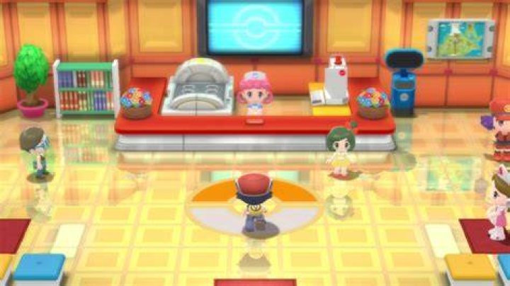 Screenshot of Pokemon Brilliant Diamond & Shining Pearl chibi protagonists.