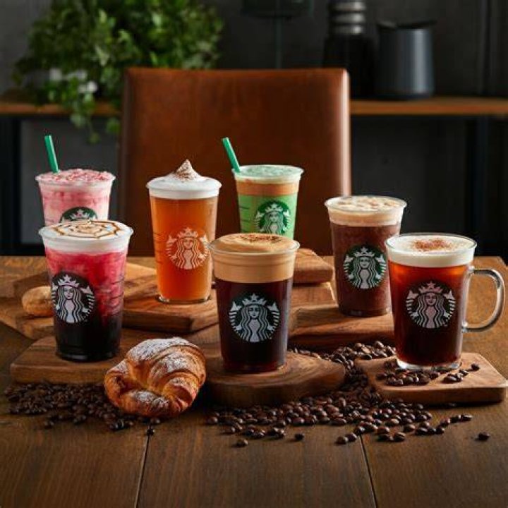 Starbucks drinks on a table