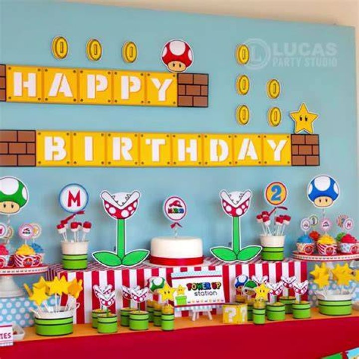 Super Mario Bros Birthday Party, Super Mario Party, Super Mario Room