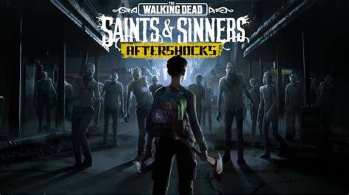 The Walking Dead Saints and Sinner Chapter 2 key art showing a bloodstained chainsaw