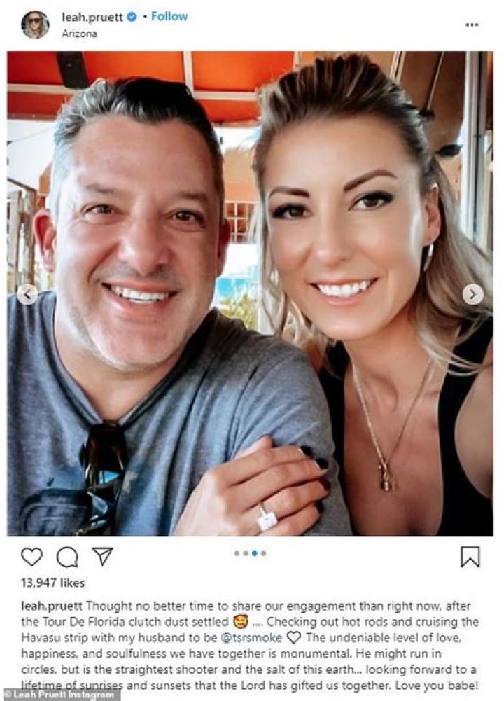 Tony Stewart Announces His Engagement to Drag Racer Leah Pruett