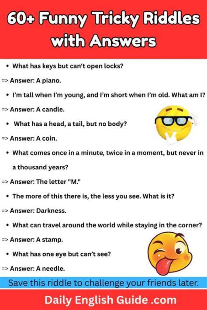 Tricky riddles with answers to test your logical thinking Riddlester