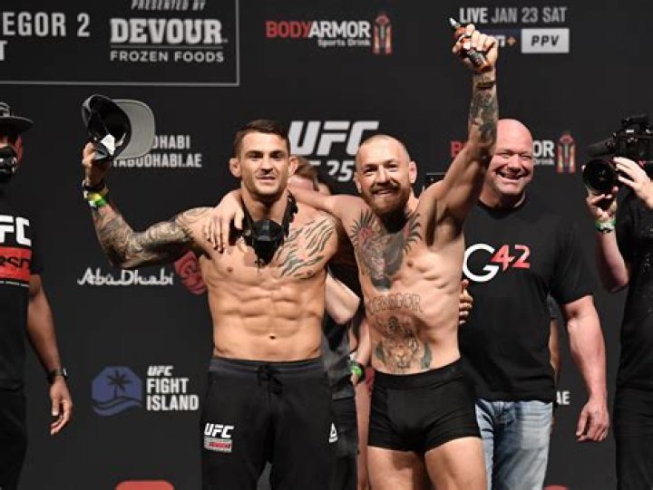 UFC 257 weighins Conor McGregor vs Dustin Poirier, body