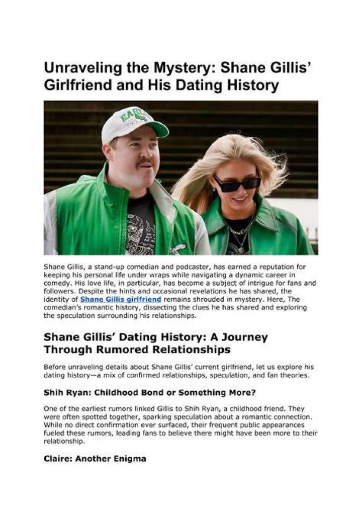 Unraveling The Mystery Is Shane Gillis Married?