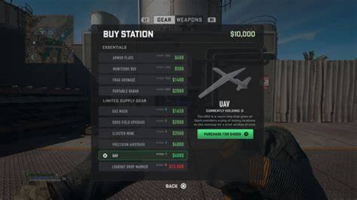 Warzone player at Buy Station