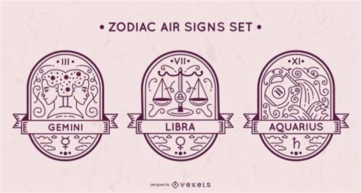 Zodiac Air Signs Set Vector Download